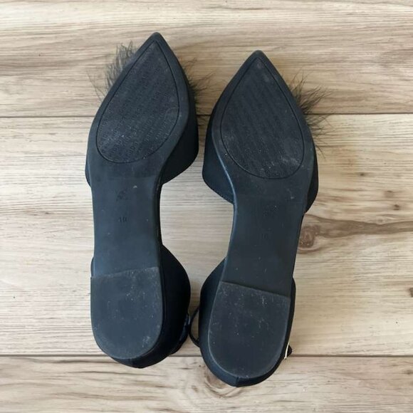 BCBGeneration Kassia Faux Feather Ankle Strap Ballet Flat - Picture 4 of 7